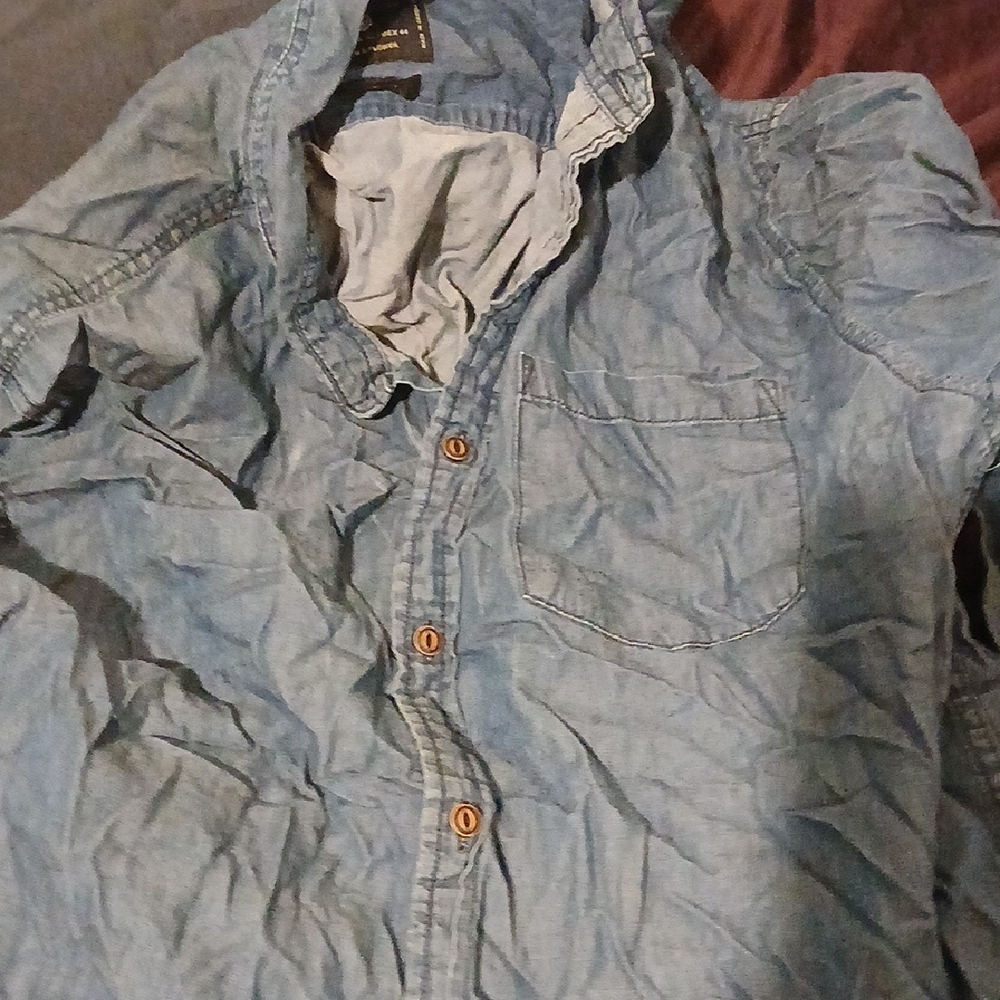 Denim & Flower Sky Blue Button-Down Shirt